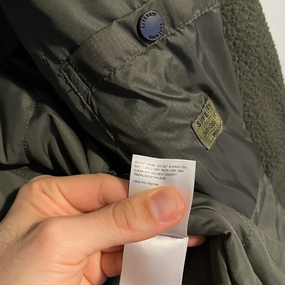 Superdry Mens Sherpa Quilted Hybrid Jacket in Dark Grey Green - Picture 5 of 10